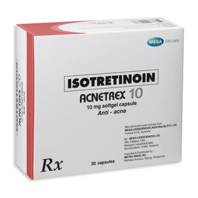 Isotretinoin (Acnetrex) 10mg/cap, 30 caps/ box